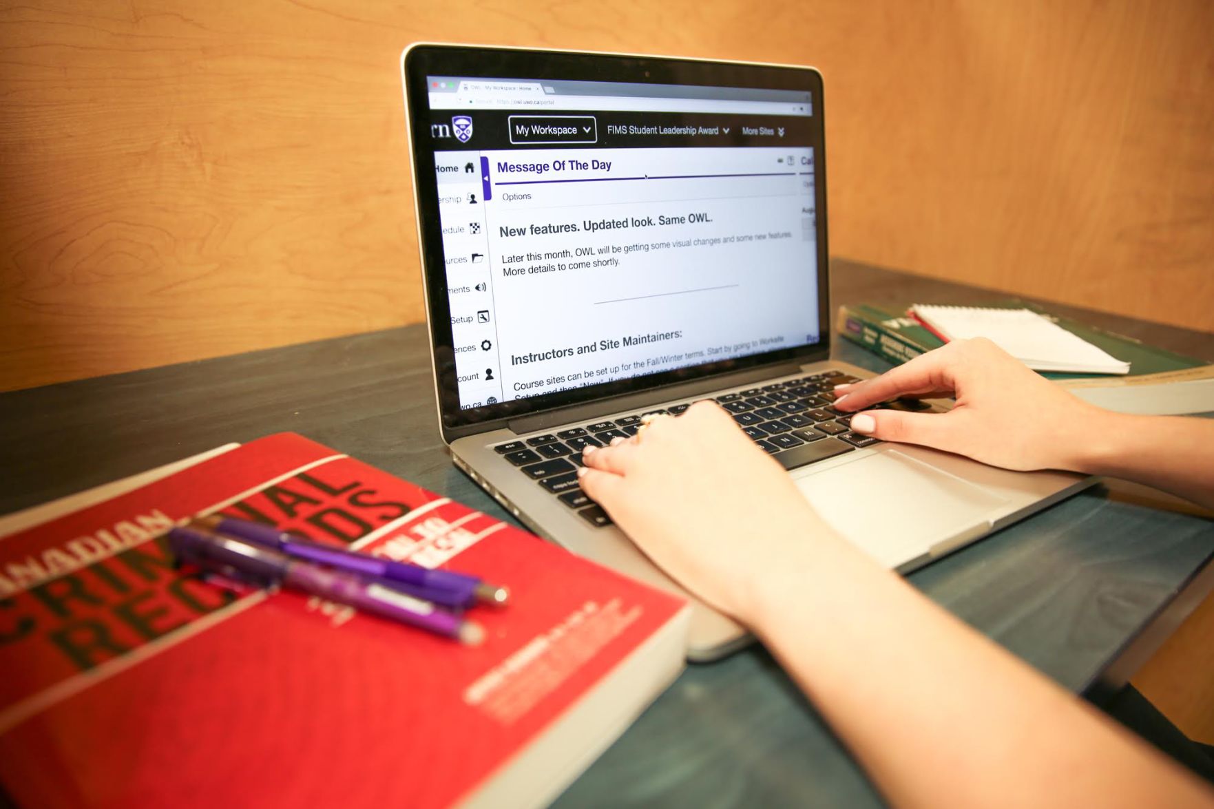 Laptop studying OWL